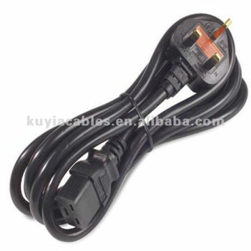 6 Ft Fused AC UK Power Cable Noir pour ordinateurs, moniteurs,